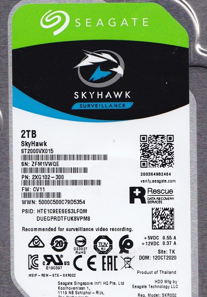 Seagate SkyHawk 2TB ST2000VX015 Hard Drive