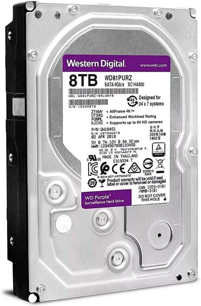Western Digital WD Purple 8TB WD81PURZ Hard Drive
